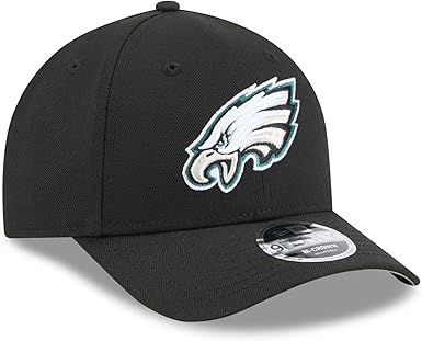 New Era 9FORTY 2025 NFL Team Collection M-Crown Adjustable Snapback Hat (CA/US, Alpha, One Size, Philadelphia Eagles, Black/White)