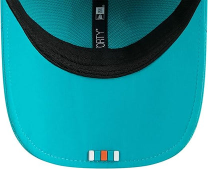 New Era Men's NFL 2025 Sideline M-Crown 9FORTY Adjustable Hat (CA/US, Alpha, One Size, Aqua, Miami Dolphins)