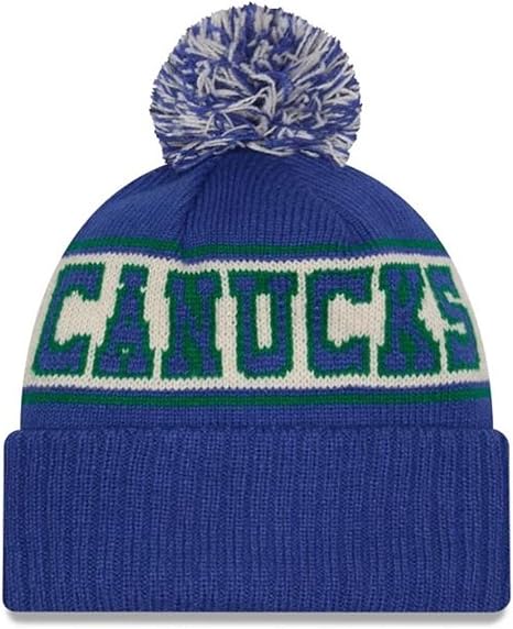 New Era NHL Vancouver Canucks Retro Pom Knit Beanie - Blue/Green