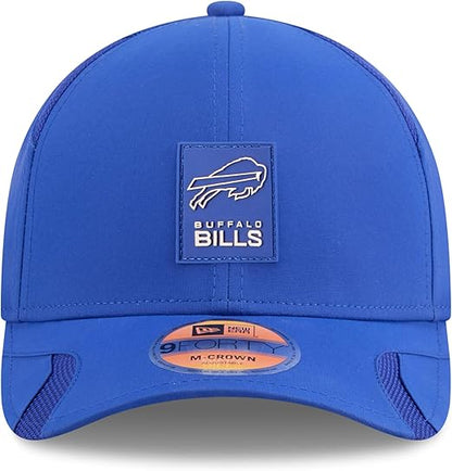 New Era Men's NFL 2025 Sideline M-Crown 9FORTY Adjustable Hat (CA/US, Alpha, One Size, Royal, Buffalo Bills)