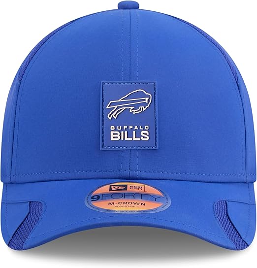 New Era Men's NFL 2025 Sideline M-Crown 9FORTY Adjustable Hat (CA/US, Alpha, One Size, Royal, Buffalo Bills)