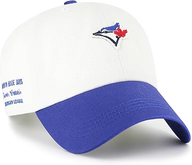 47 Clean Up MLB Toronto Blue Jays Contemporary Embroidered Team Logo Baseball Hat - White/Blue