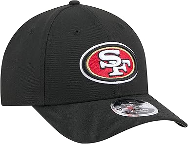 New Era 9FORTY 2025 NFL Team Collection M-Crown Adjustable Snapback Hat (CA/US, Alpha, One Size, San Francisco 49ers, Black/Scarlet)