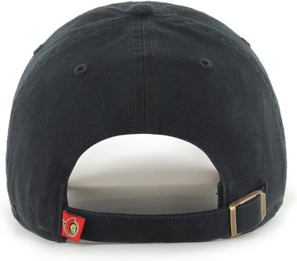 Men's Ottawa_Senators Black on Black Clean up Adjustable Hat Cap One Size Fits Most