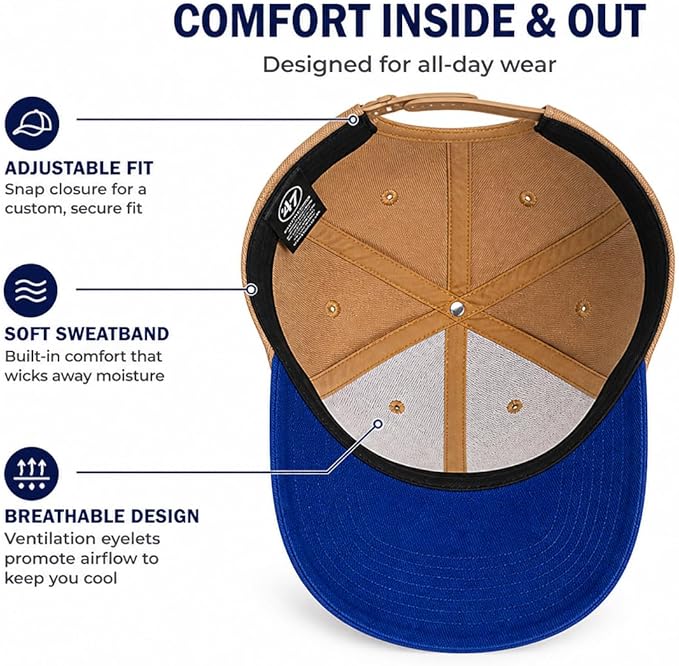 47 Toronto Blue Jays Hitch Adjustable Hat – MLB Baseball Cap, Khaki/Blue, Curved Brim, One Size Fits Most