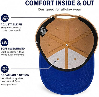 47 Toronto Blue Jays Hitch Adjustable Hat – MLB Baseball Cap, Khaki/Blue, Curved Brim, One Size Fits Most