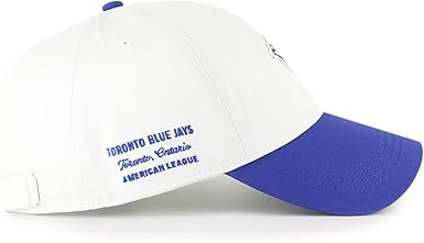 47 Clean Up MLB Toronto Blue Jays Contemporary Embroidered Team Logo Baseball Hat - White/Blue