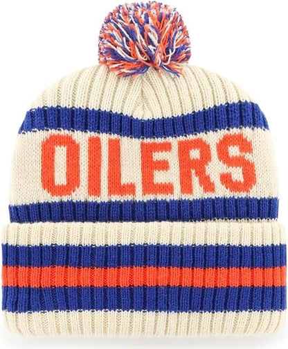 47 NHL Edmonton Bering Cuff Knit Beanie - Off-White/Blue