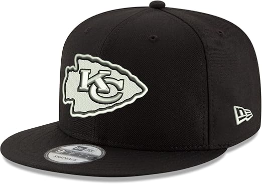 New Era Kansas City Chiefs Hat NFL Black White 9FIFTY Snapback Adjustable Cap Adult One Size
