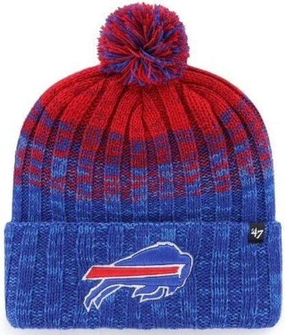 47 NFL Buffalo Cascade Cuff Pom Knit Toque with Pom - Blue/Red