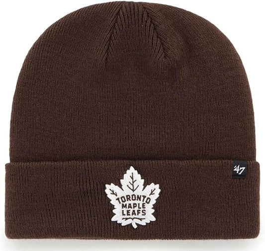 47 NHL Raised Cuff Knit Beanie - Dark Chocolate (CA/US, Alpha, One Size, Dark Chocolate, Toronto)
