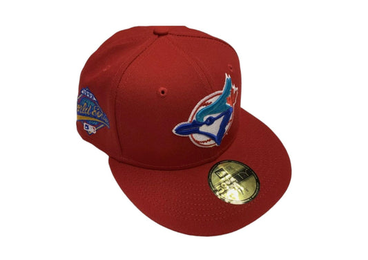 New Era 59FIFTY MLB Toronto Blue Jays 1993 World Series Fitted Hat - Scarlet (CA/US, Numeric, 7 7/8, Scarlet)