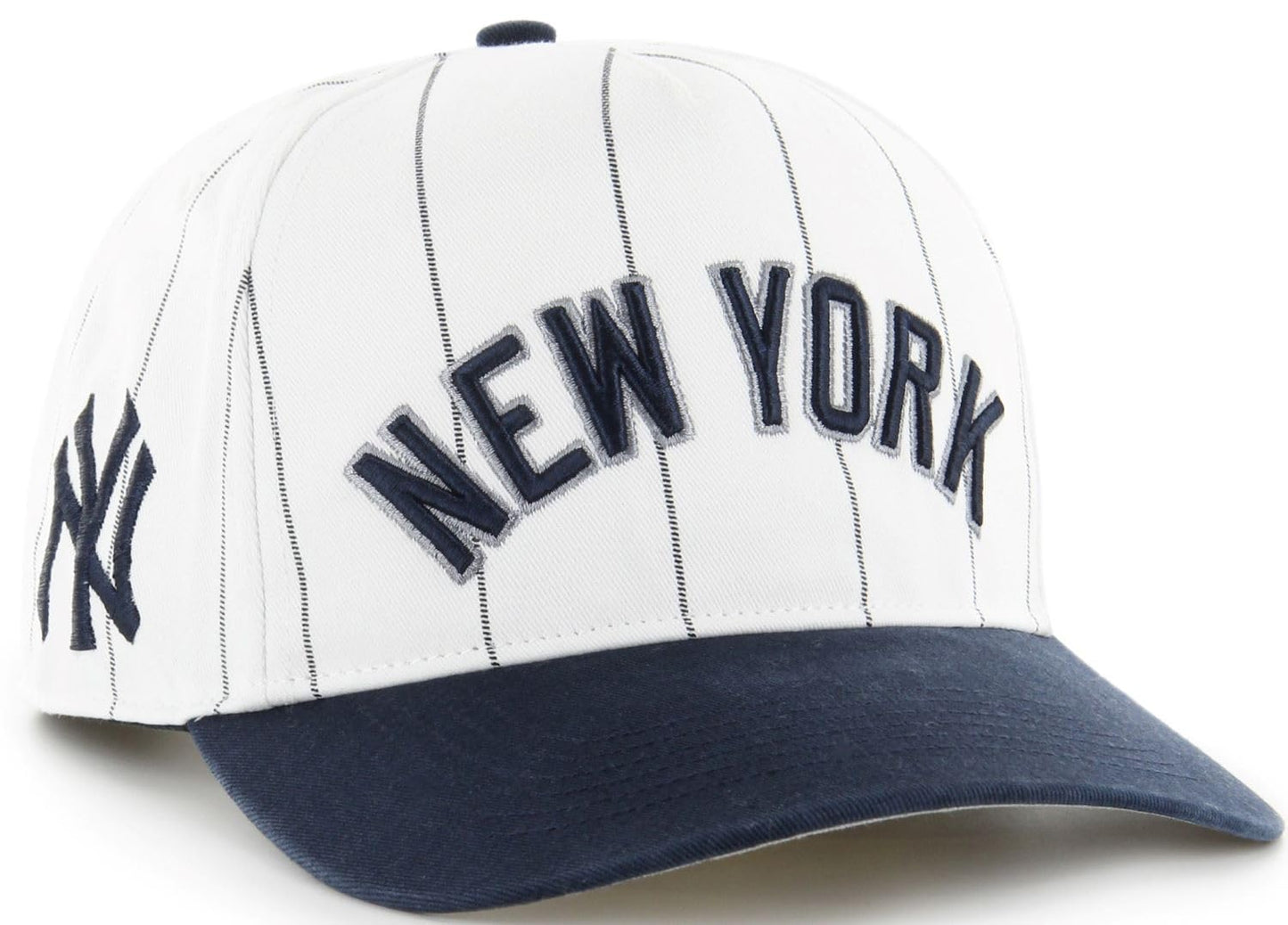 47 Hitch MLB New York Yankees Double Header Pinstripe Snapback Hat - White