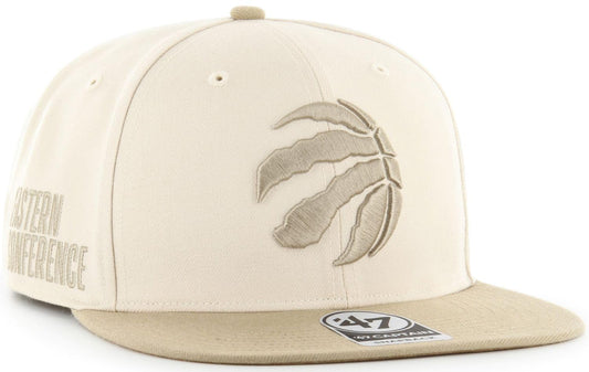 47 Sure Shot Captain Toronto Raptors NBA Sierra Sidepatch Snapback - Cream
