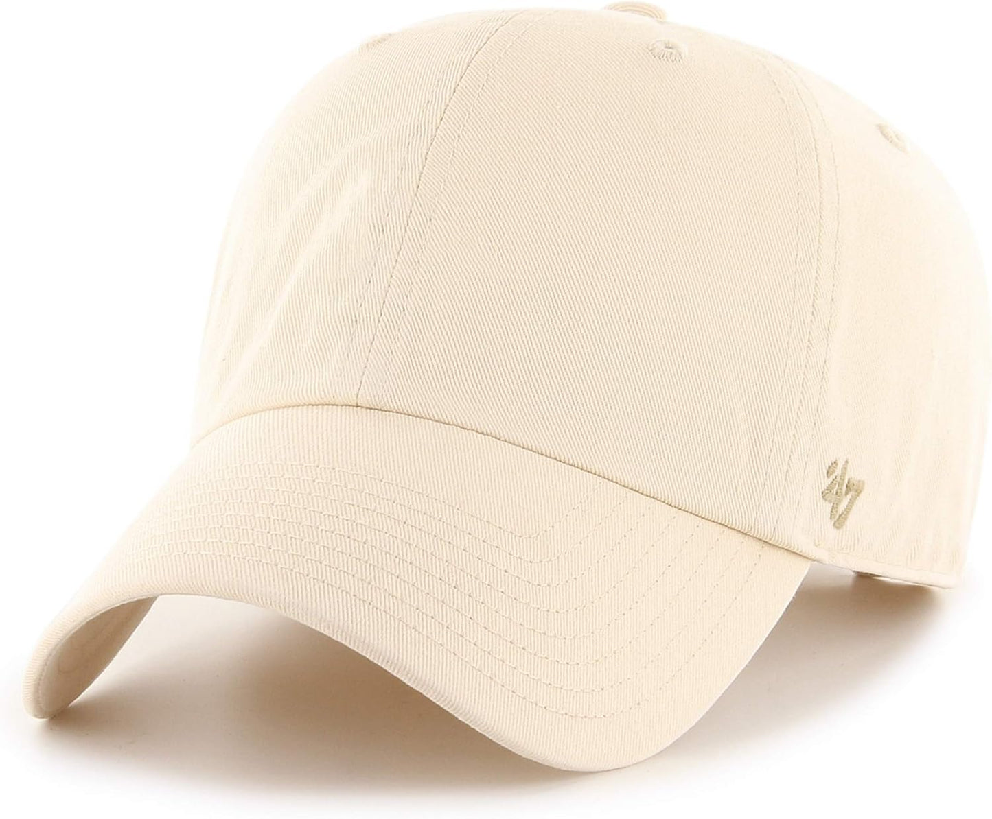 '47 Blank Classic Clean Up Cap, Adjustable Plain Baseball Hat for Men and Women, Beige, One Size
