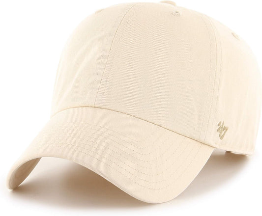 '47 Blank Classic Clean Up Cap, Adjustable Plain Baseball Hat for Men and Women, Beige, One Size