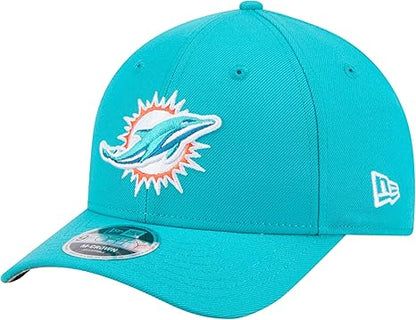 New Era 9FORTY 2025 NFL Team Collection M-Crown Adjustable Snapback Hat (CA/US, Alpha, One Size, Miami Dolphins, Aqua)