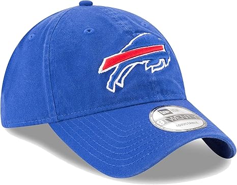 New Era NFL Core Classic 9TWENTY Team Color Adjustable Hat Cap One Size Fits All, Buffalo Bills, One Size