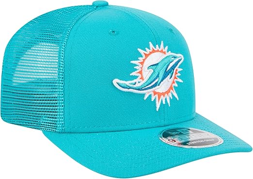 New Era 9SEVENTY 2025 NFL Team Collection Adjustable Stretch-Snap Hat (CA/US, Alpha, One Size, Miami Dolphins, Aqua)