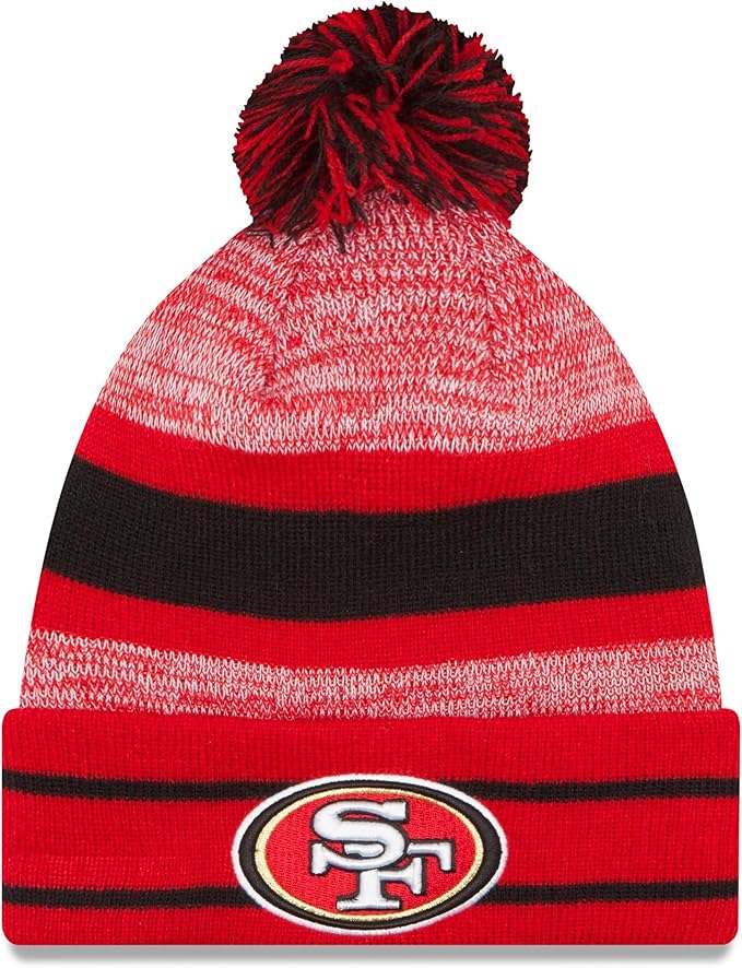 NFL San Francisco 49ers Pom Knit Beanie, One Size, Red