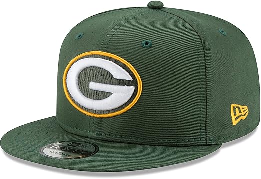 New Era x NFL Men's Green Bay Packers Basic 9Fifty Snapback Hat Green Adjustable