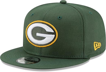 New Era x NFL Men's Green Bay Packers Basic 9Fifty Snapback Hat Green Adjustable
