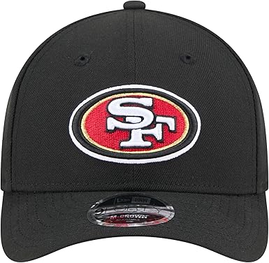 New Era 9FORTY 2025 NFL Team Collection M-Crown Adjustable Snapback Hat (CA/US, Alpha, One Size, San Francisco 49ers, Black/Scarlet)