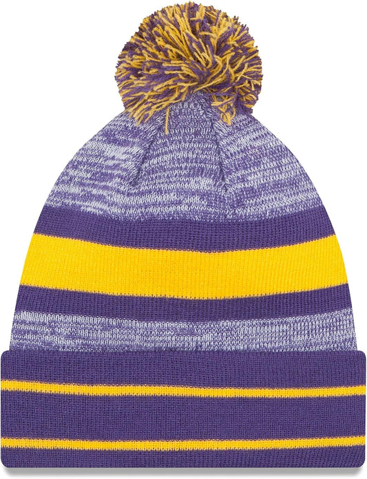 NFL Minnesota Vikings Pom Knit Beanie, One Size, Yellow