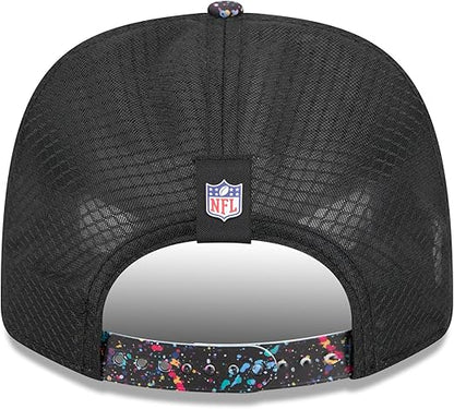 New Era NFL Detroit Lions 2025 Crucial Catch 9SEVENTY Stretch-Snap Trucker Adjustable Hat - Black