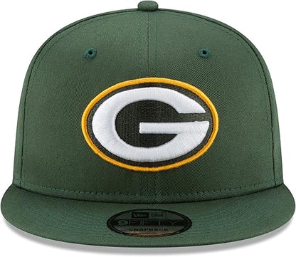 New Era x NFL Men's Green Bay Packers Basic 9Fifty Snapback Hat Green Adjustable