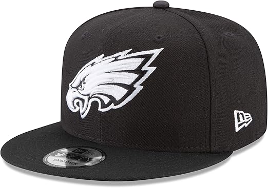 New Era 9FIFTY NFL 2025 Team Collection Adjustable Snapback Hat - Black/White (CA/US, Alpha, One Size, Black/White, Philadelphia Eagles)