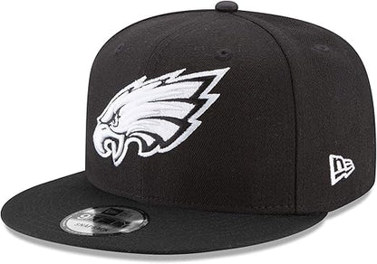New Era 9FIFTY NFL 2025 Team Collection Adjustable Snapback Hat - Black/White (CA/US, Alpha, One Size, Black/White, Philadelphia Eagles)