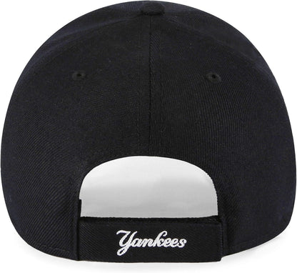 Compatible with New York Yankees Black & White '47 MVP Adjustable Cap Hat MLB Baseball One Size Fits Most