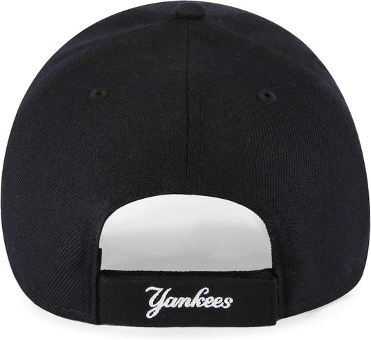 Compatible with New York Yankees Black & White '47 MVP Adjustable Cap Hat MLB Baseball One Size Fits Most