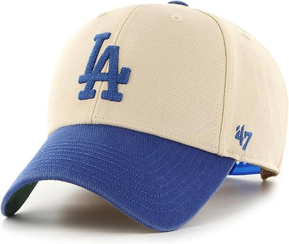47 MLB Los Angeles Fairfield MVP Adjustable Snapback Hat - Cream/Royal