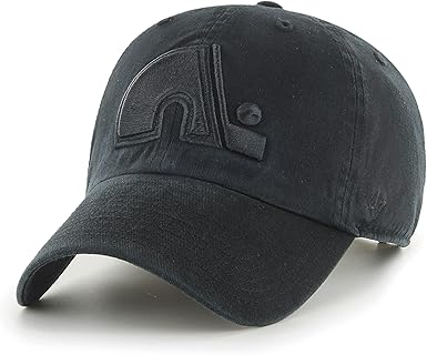 47 Men's Quebec Nordiques Vintage Black On Black Clean Up Adjustable Hat - One Size