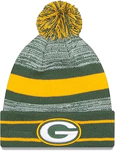 NFL Green Bay Packers Pom Knit Beanie, One Size, Yellow