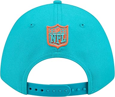 New Era 9FORTY 2025 NFL Team Collection M-Crown Adjustable Snapback Hat (CA/US, Alpha, One Size, Miami Dolphins, Aqua)