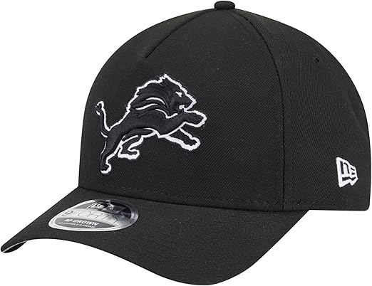 New Era Men's Detroit Lions Black & White 940 M-Crown A-Frame Adjustable Snapback Hat - One Size