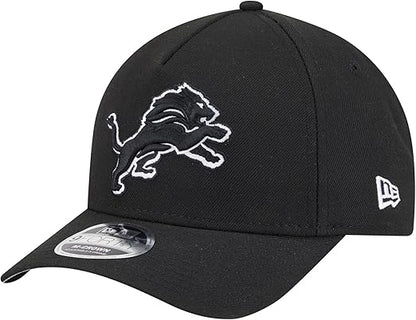 New Era Men's Detroit Lions Black & White 940 M-Crown A-Frame Adjustable Snapback Hat - One Size