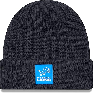 New Era Charcoal 2025 Sideline Cold Weather Cuffed Knit Hat (CA/US, Alpha, One Size, Detroit Lions)