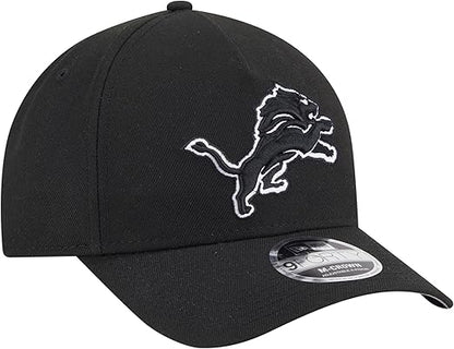 New Era Men's Detroit Lions Black & White 940 M-Crown A-Frame Adjustable Snapback Hat - One Size