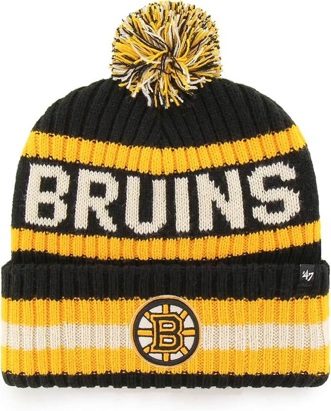 '47 Men's Boston Bruins Bering Cuffed Knit Hat - One Size Black