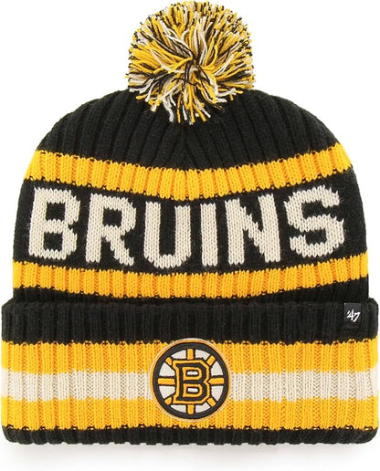'47 Men's Boston Bruins Bering Cuffed Knit Hat - One Size Black