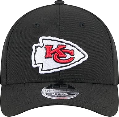 New Era 9FORTY 2025 NFL Team Collection M-Crown Adjustable Snapback Hat (CA/US, Alpha, One Size, Kansas City Chiefs, Black/White/Red)