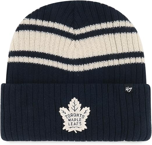 47 NHL Toronto Harbor Stripe Cuff Knit Beanie - Navy/White