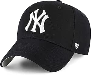 Compatible with New York Yankees Black & White '47 MVP Adjustable Cap Hat MLB Baseball One Size Fits Most