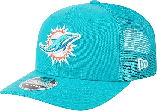 New Era 9SEVENTY 2025 NFL Team Collection Adjustable Stretch-Snap Hat (CA/US, Alpha, One Size, Miami Dolphins, Aqua)