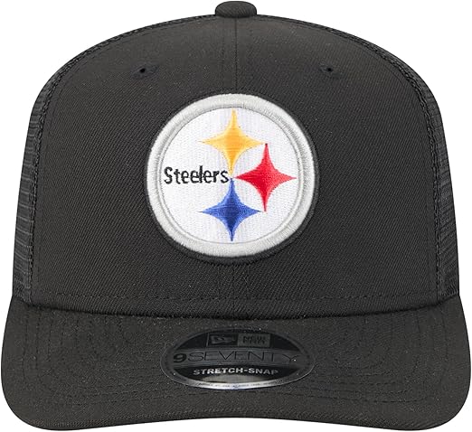 New Era 9SEVENTY 2025 NFL Team Collection Adjustable Stretch-Snap Hat (CA/US, Alpha, One Size, Pittsburgh Steelers, Black)