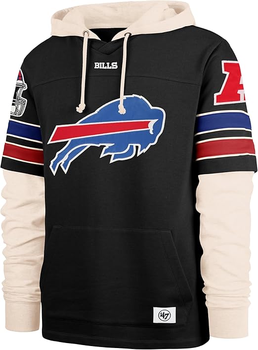 47 NFL Buffalo Split Zone Cornerback Duo Lacer - Black/Cream (CA/US, Alpha, Medium, Regular, Regular, Black)